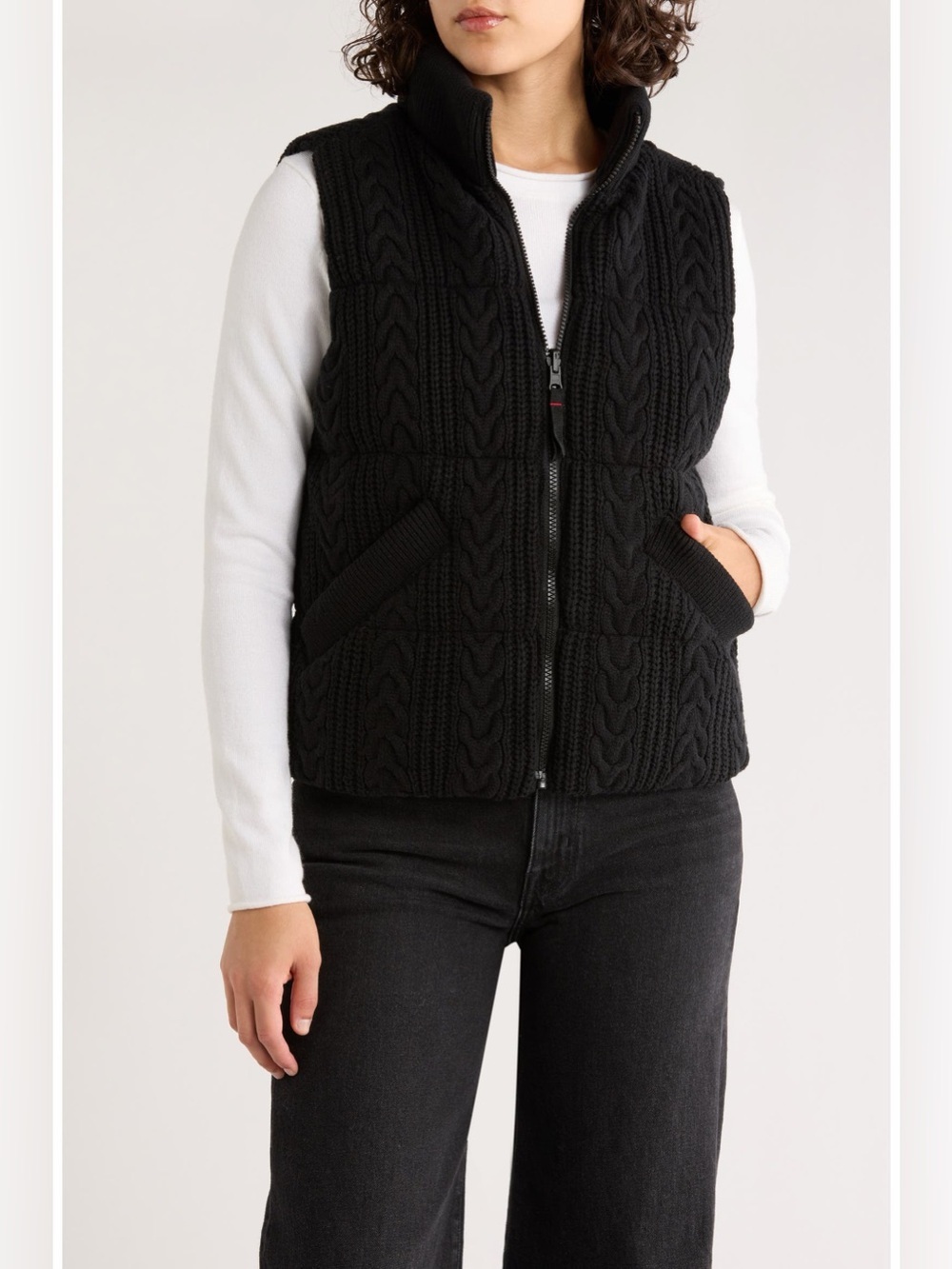 Marine Layer Alba Reversible Cable Knit Puffer Vest XS NWOT